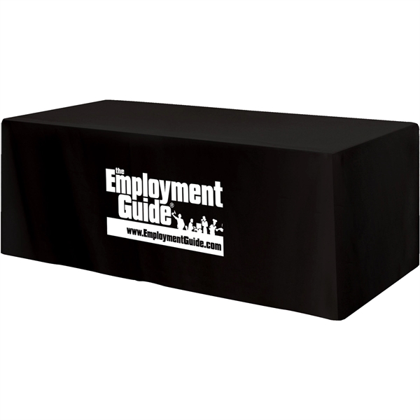 96" x 30" x 28 1/2" poly-cotton 3-sided fitted table cover... from ASI 61966 HPG / Beacon Promotions