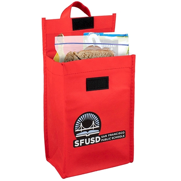 6 1/2" x 9" 80GSM non-woven polypropylene lunch bag with 3... from ASI 62660 Innovation Line