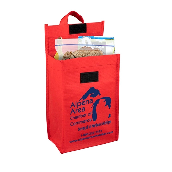 6 1/2" x 9" reusable 80GSM non-woven lunch bag with 3... from ASI 62660 Innovation Line