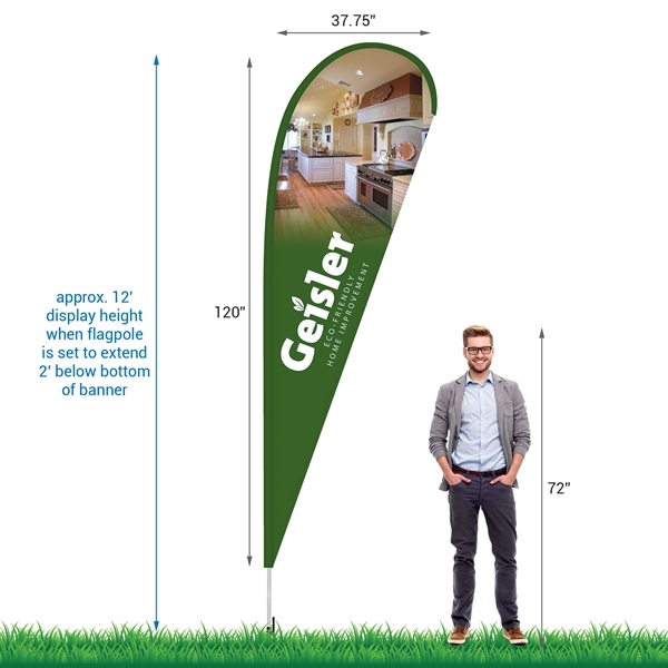 10' Double Sided Teardrop Banner w/ Premium Hardware & Spike. ACTUAL... from ASI 80228 Quinn