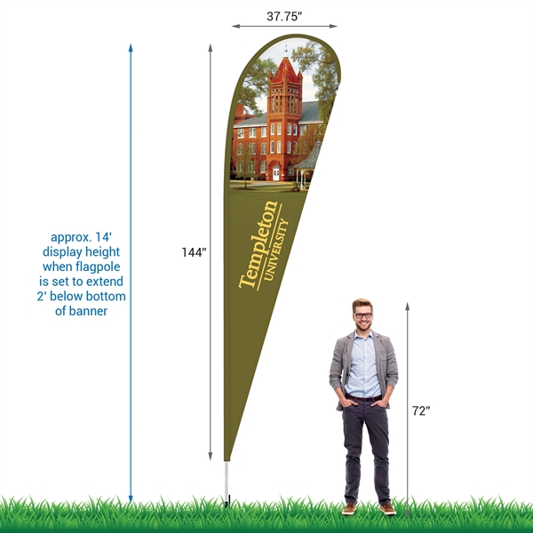 12' Double Sided Teardrop Banner w/ Premium Hardware & Spike. ACTUAL... from ASI 80228 Quinn