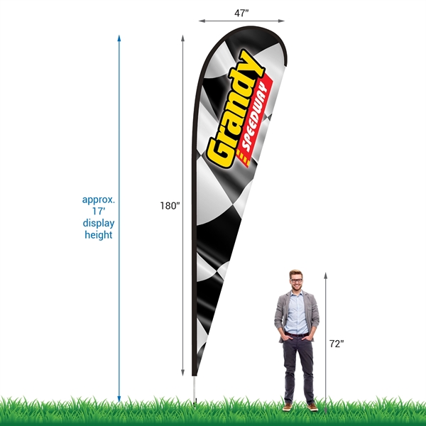 15' Double Sided Teardrop Banner w/ Premium Hardware & Spike. ACTUAL... from ASI 80228 Quinn