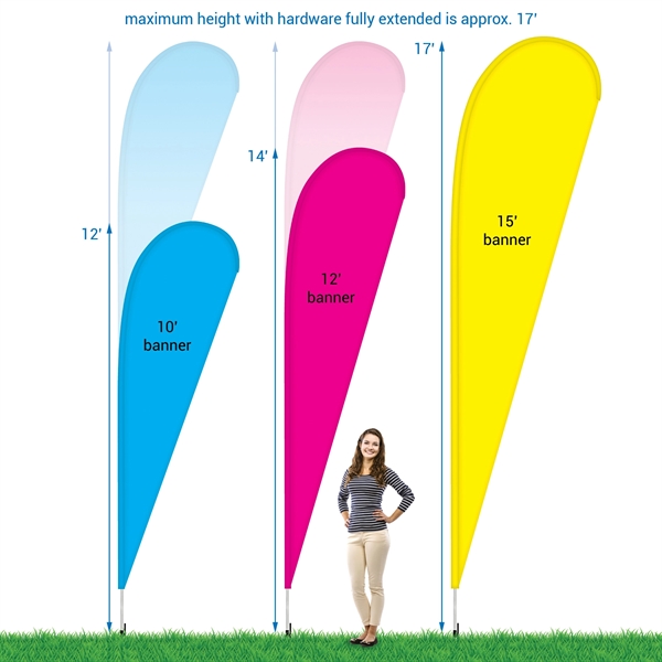 15' Double Sided Teardrop Banner w/ Premium Hardware & Spike. ACTUAL... from ASI 80228 Quinn