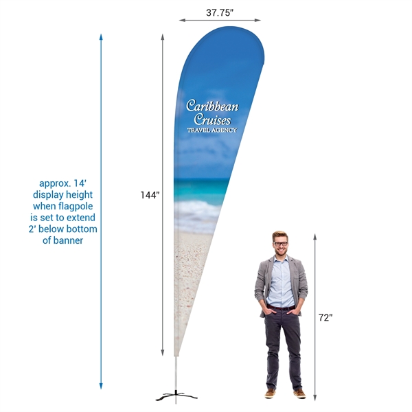 12' Double Sided Teardrop Banner w/ Premium Hardware & Cross Base.... from ASI 80228 Quinn