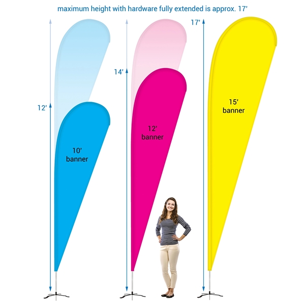 12' Double Sided Teardrop Banner w/ Premium Hardware & Cross Base.... from ASI 80228 Quinn
