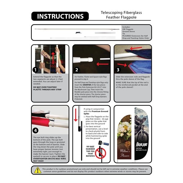 12' Double Sided Teardrop Banner w/ Premium Hardware & Cross Base.... from ASI 80228 Quinn