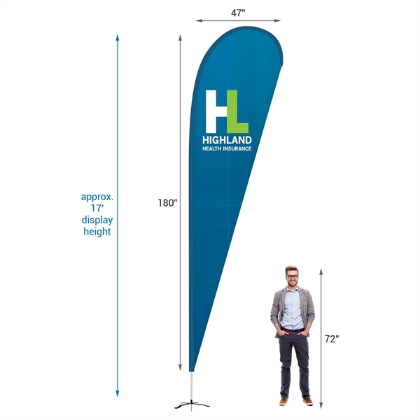 15' Double Sided Teardrop Banner w/ Premium Hardware & Cross Base.... from ASI 80228 Quinn