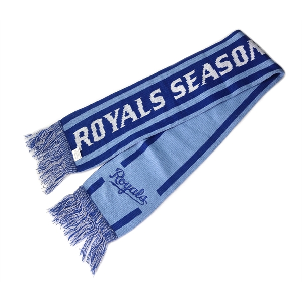 Two-layered knitted acrylic scarf with tassel with embroidery... from ASI 37218 Athena Promo (tm)