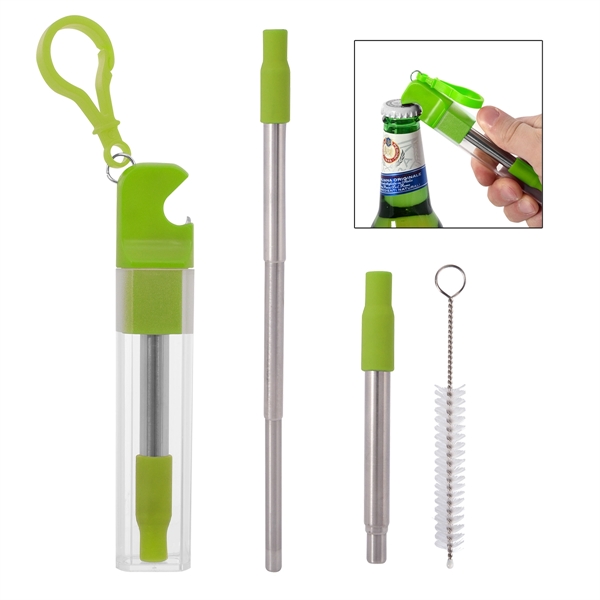 Straw kit with bottle opener for easily opening drinks and taking... from ASI 61125 Hit Promotional Products / Hit®