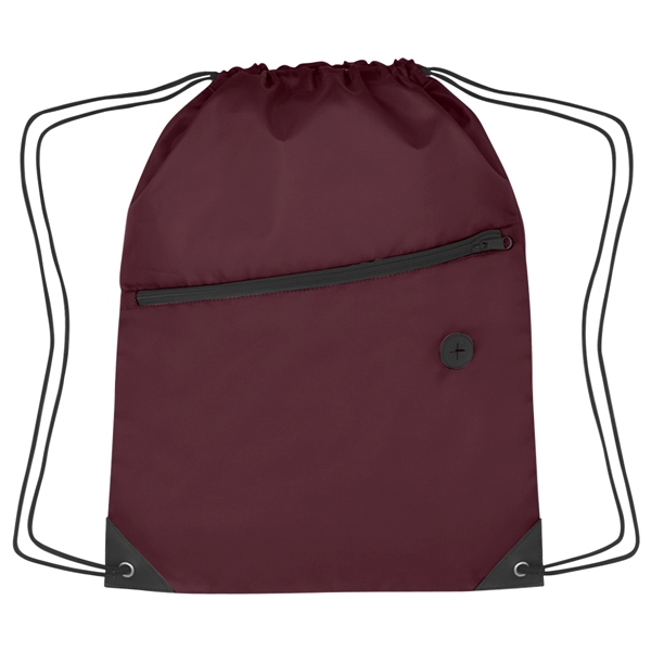 Sports pack with drawstring closure and large front zippered pocket.... from ASI 61125 Hit Promotional Products / Hit®