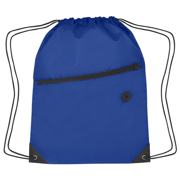 Sports pack with drawstring closure and large front zippered pocket.... from ASI 61125 Hit Promotional Products / Hit®
