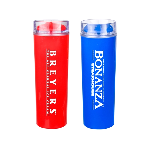 14 oz. Double wall plastic tumbler with free 1 color silkscreen... from ASI 37218 Athena Promo (tm)