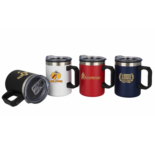 14 oz. Stainless steel camping mug with handle  with free... from ASI 37218 Athena Promo (tm)