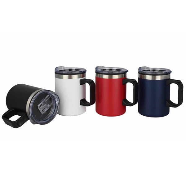 14 oz. Stainless steel camping mug with handle  with free... from ASI 37218 Athena Promo (tm)