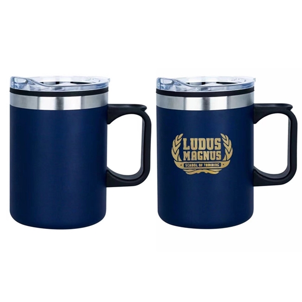 14 oz. Stainless steel camping mug with handle  with free... from ASI 37218 Athena Promo (tm)
