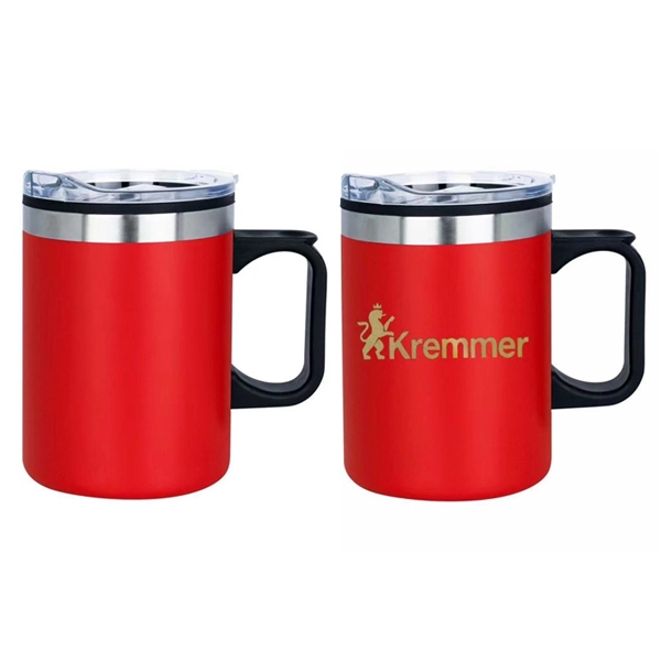 14 oz. Stainless steel camping mug with handle  with free... from ASI 37218 Athena Promo (tm)