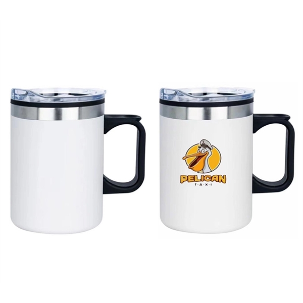 14 oz. Stainless steel camping mug with handle  with free... from ASI 37218 Athena Promo (tm)