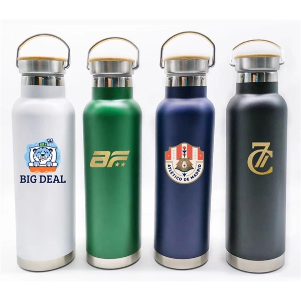 20 oz. double wall stainless steel tumbler with bamboo lid with... from ASI 37218 Athena Promo (tm)