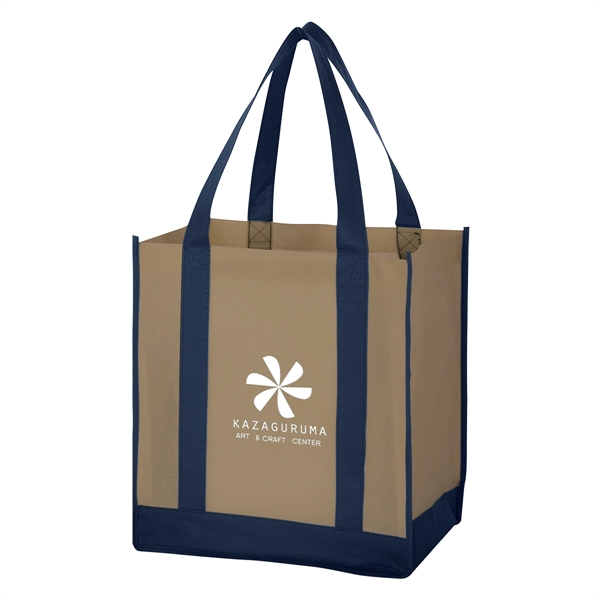 Non-Woven Two-Tone Shopper Tote Bag.  Made Of 80 Gram Non-Woven,... from ASI 61125 Hit Promotional Products / Hit®