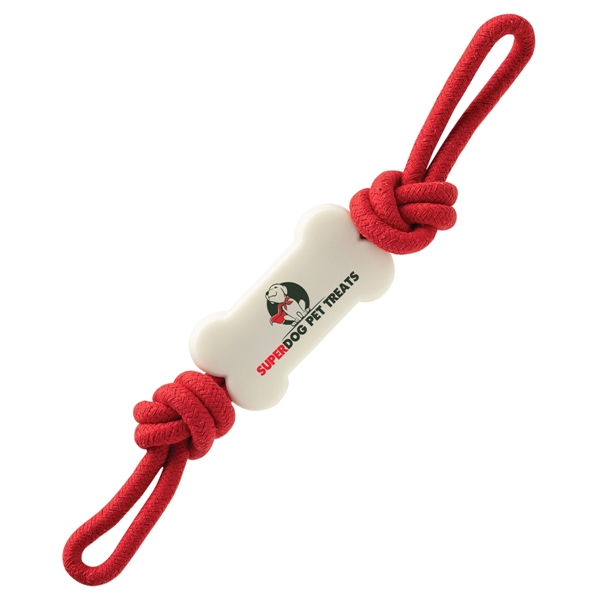 Bone shaped tug and chew dog toy with rope.... from ASI 62190 Illini