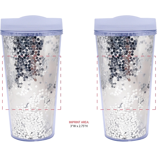 17 oz. Glamour Glitter Tumbler with Lid - Made in USA... from ASI 80060 VisionUSA