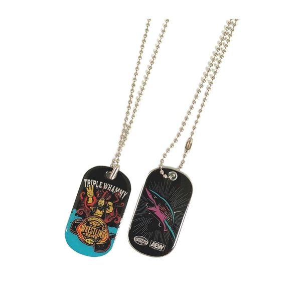 Aluminum military dog tags with 24" ball chain plus full color... from ASI 37218 Athena Promo (tm)