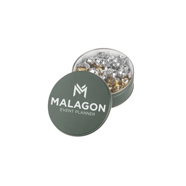 Collector tin filled with Twist Wrapped Truffles, 40 pieces.... from ASI 44900 NC Custom (CI/Lanco) / Lanco