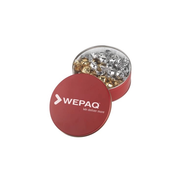 Collector tin filled with Twist Wrapped Truffles, 40 pieces.... from ASI 44900 NC Custom (CI/Lanco) / Lanco