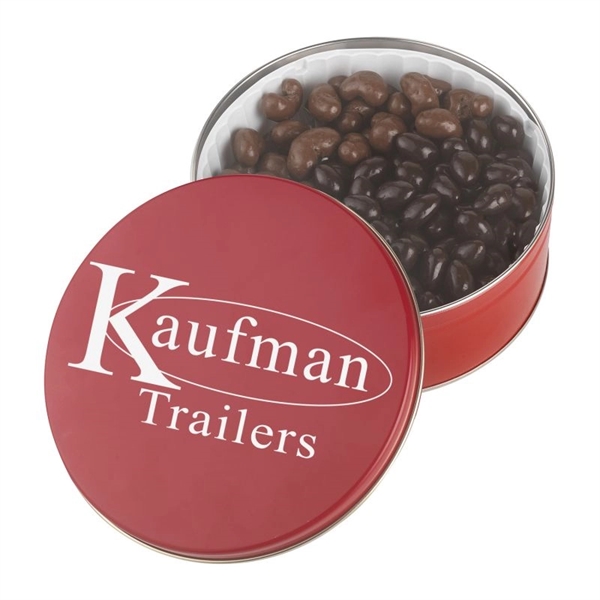 Collector tin filled with dark and milk chocolate cashews, 27 oz.... from ASI 44900 NC Custom (CI/Lanco) / Lanco