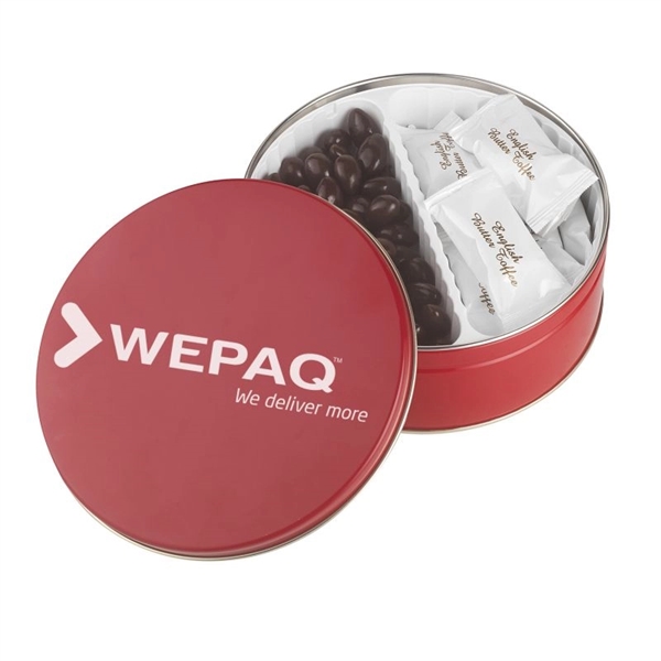 Collector tin filled with English Butter Toffee and dark chocolate almonds,... from ASI 44900 NC Custom (CI/Lanco) / Lanco