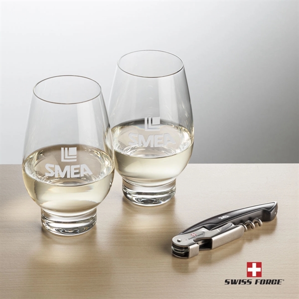 Giftset includes 2 Glenarden Stemless wine glasses and Swiss Force® Impressive... from ASI 84592 St Regis Group