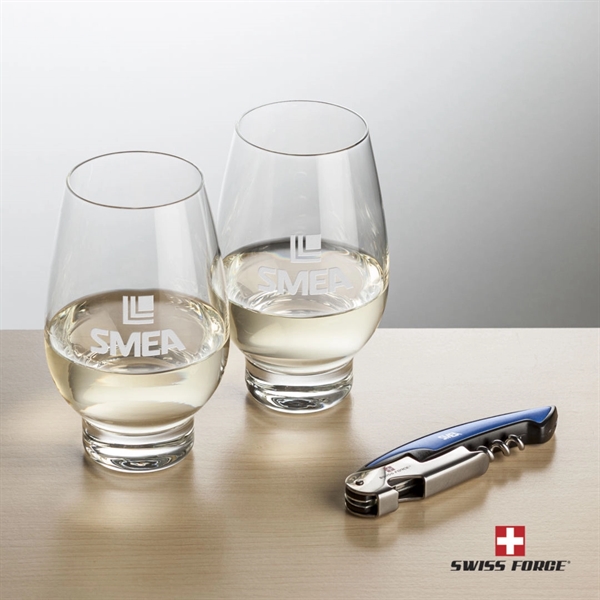 Giftset includes 2 Glenarden Stemless wine glasses and Swiss Force® Impressive... from ASI 84592 St Regis Group