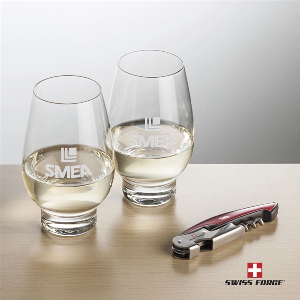 Giftset includes 2 Glenarden Stemless wine glasses and Swiss Force® Impressive... from ASI 84592 St Regis Group