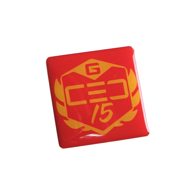 Square bronze badge lapel pin with full color epoxy dome... from ASI 37218 Athena Promo (tm)