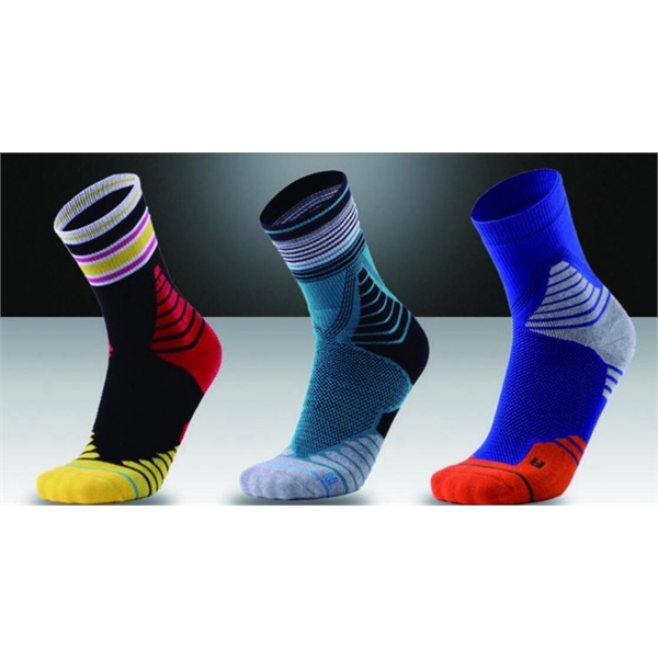 These knit jacquard nylon high-performance basketball socks are made with a... from ASI 30250 AZX Sport USA
