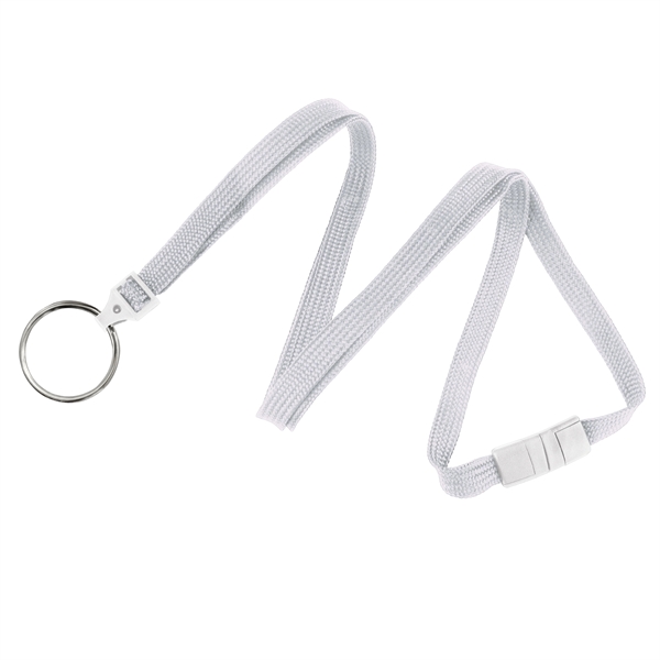 Available Same Day! These blank flat braided polyester lanyards come with... from ASI 79898 Promovision