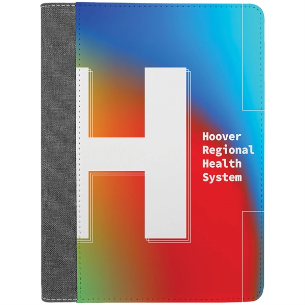 7" x 9" printed canvas portfolio with note pad.... from ASI 92531 Unique Custom Products / UCP