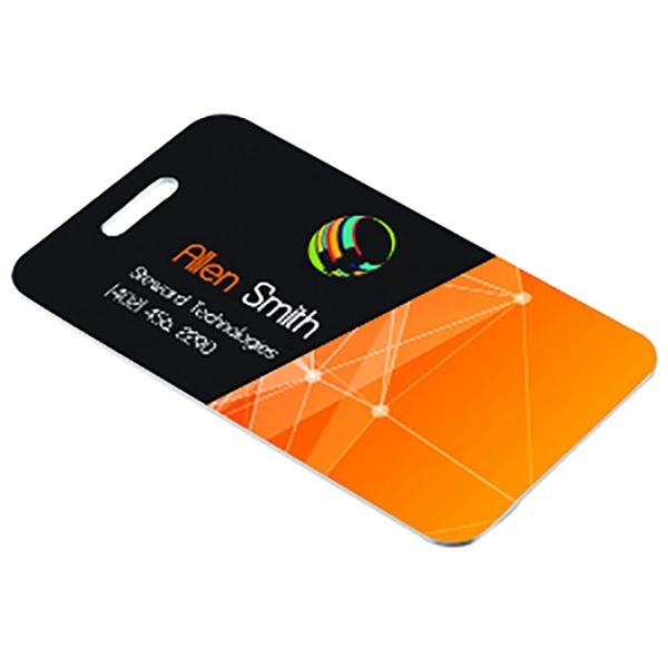 1.75" x 3.5" printed rectangle aluminum bag tag.... from ASI 92531 Unique Custom Products / UCP