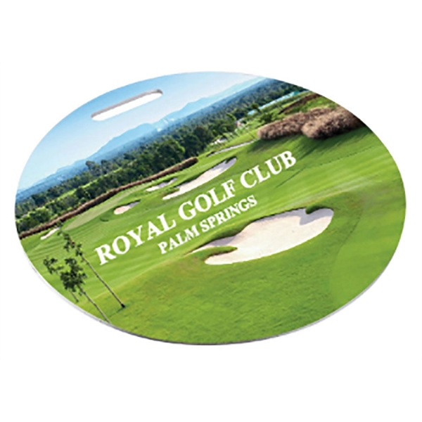 3.5" printed round aluminum bag tag.... from ASI 92531 Unique Custom Products / UCP