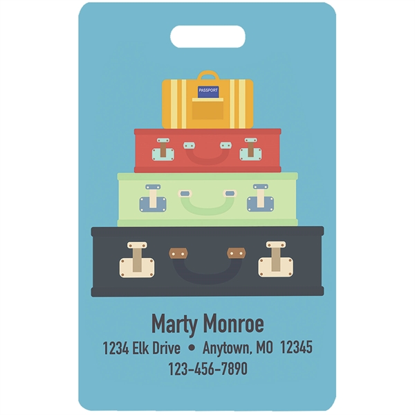 2.1" x 3.4" printed rectangle aluminum bag tag.... from ASI 92531 Unique Custom Products / UCP