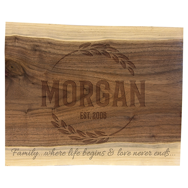 8.75" x 11.5" engraved black walnut cutting and charcuterie board.... from ASI 92531 Unique Custom Products / UCP