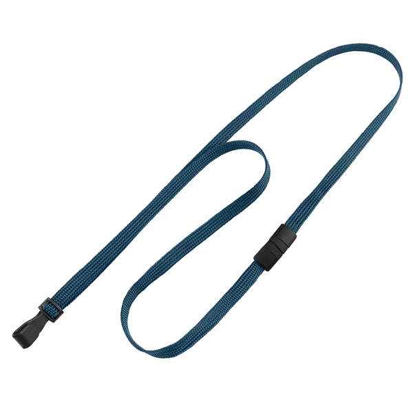 Blank flat-braid woven lanyards feature a free breakaway and a no-twist... from ASI 79898 Promovision / PROMOVISION
