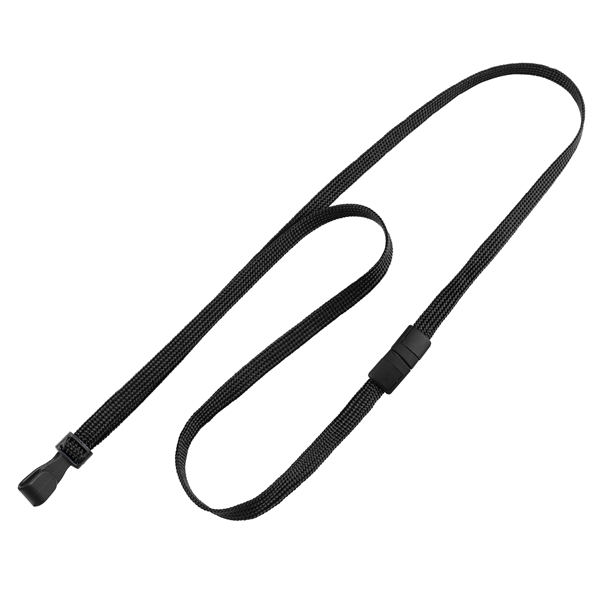 Blank flat-braid woven lanyards feature a free breakaway and a no-twist... from ASI 79898 Promovision / PROMOVISION