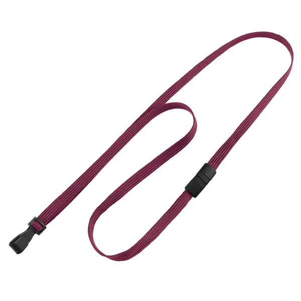 Blank flat-braid woven lanyards feature a free breakaway and a no-twist... from ASI 79898 Promovision / PROMOVISION