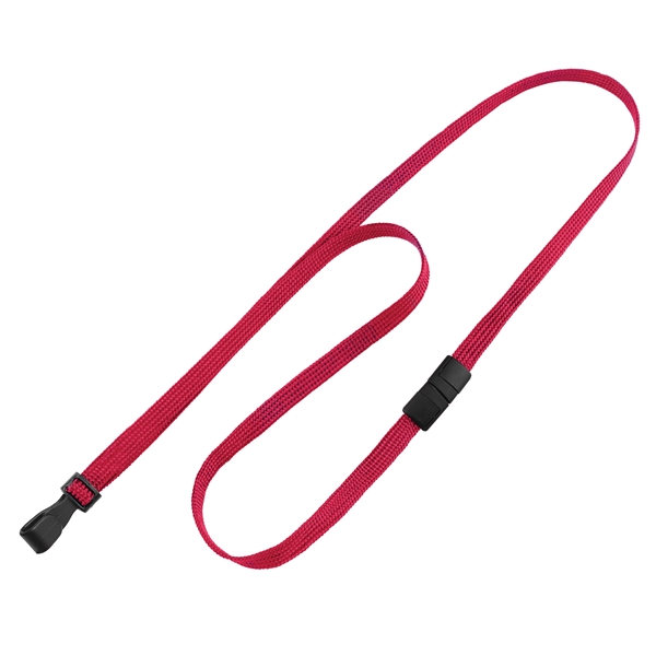 Blank flat-braid woven lanyards feature a free breakaway and a no-twist... from ASI 79898 Promovision / PROMOVISION
