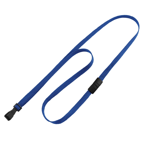 Blank flat-braid woven lanyards feature a free breakaway and a no-twist... from ASI 79898 Promovision / PROMOVISION