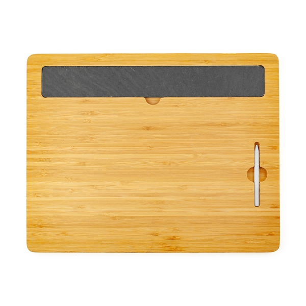 Feast slate cutting board made of bamboo. Comes with soap stone... from ASI 99030 Zipline / Zipline®