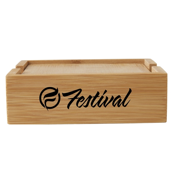 Square Bamboo Coaster Set comes with 4 square bamboo coasters and... from ASI 52840 Evans Manufacturing