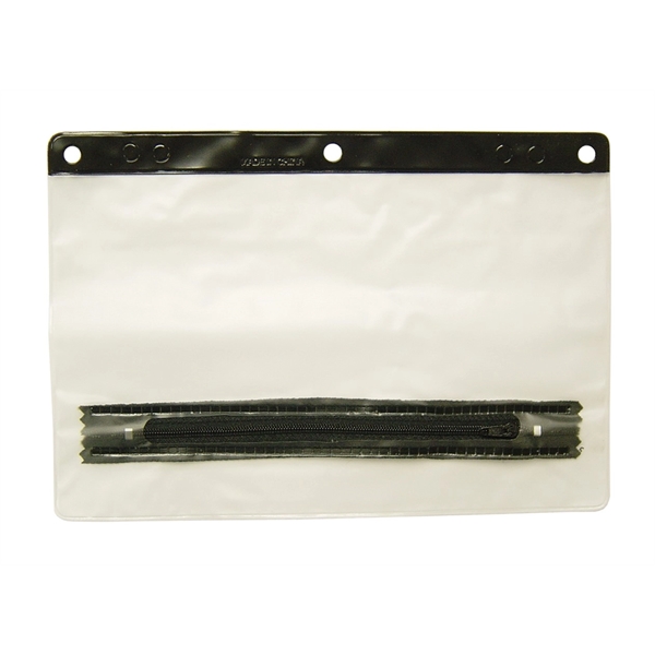 School pouch with colored trim and zipper and 3 hole punch... from ASI 99030 Zipline / MainStream Promotions™