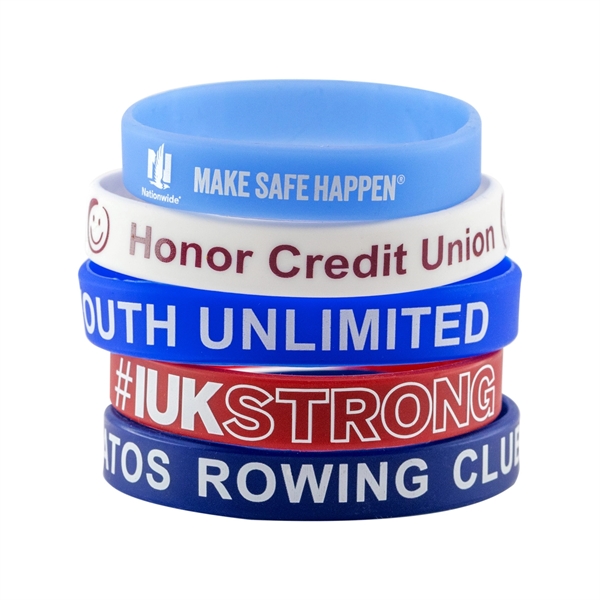 7.95" x 0.47" non-toxic silicone wristband in assorted colors.... from ASI 52263 EMT / EMT EMT EASY